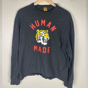 Human Made Tiger Long Sleeve Shirt White Mens Large SEE MEASUREMENTS